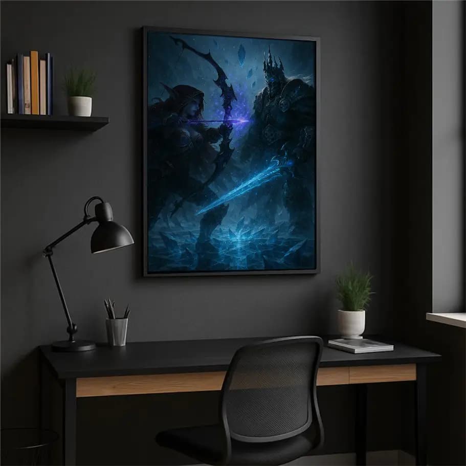 Sylvanas ve Lich King oyun posteri