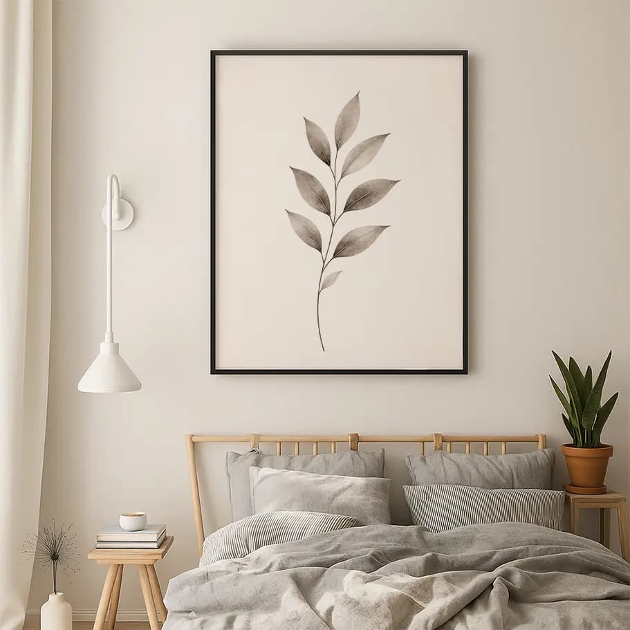 Yaprak Dal İllüstrasyonu Duvar Posteri