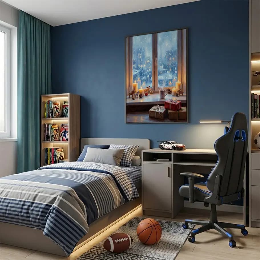 Karlı Kış Penceres Poster'