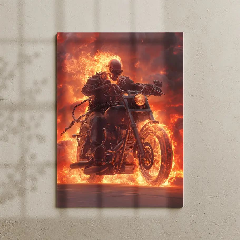 Alevli Kuru Kafa Motorcu Posteri