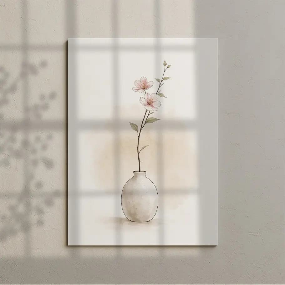 Minimal Suluboya Vazo Çiçek Poster