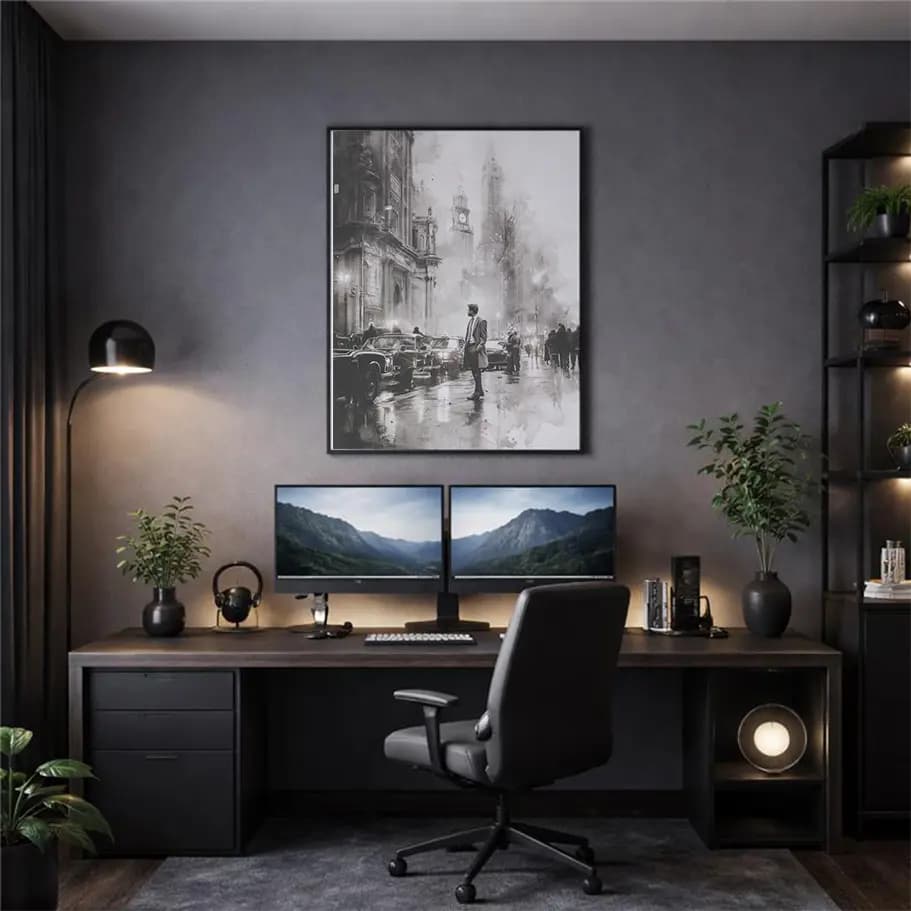 Sisli Sokakta Yalnız Adam Duvar Posteri