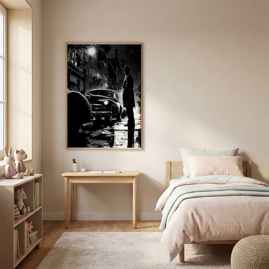 Yağmur Altında Dedektif Silüeti