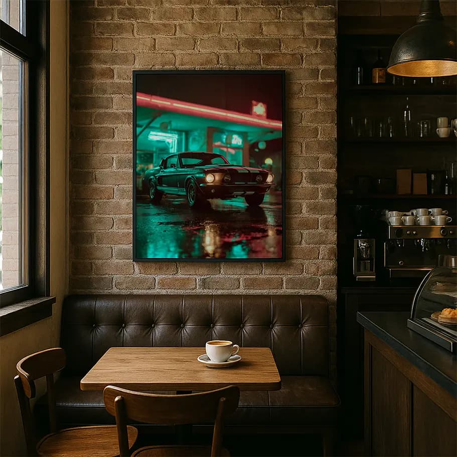 Klasik Mustang Tarzı Araba Posteri