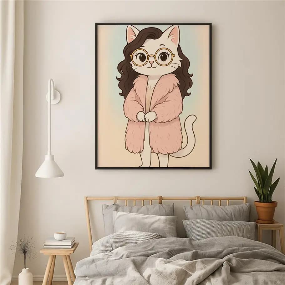 Zarif Beyaz Kedi Posteri