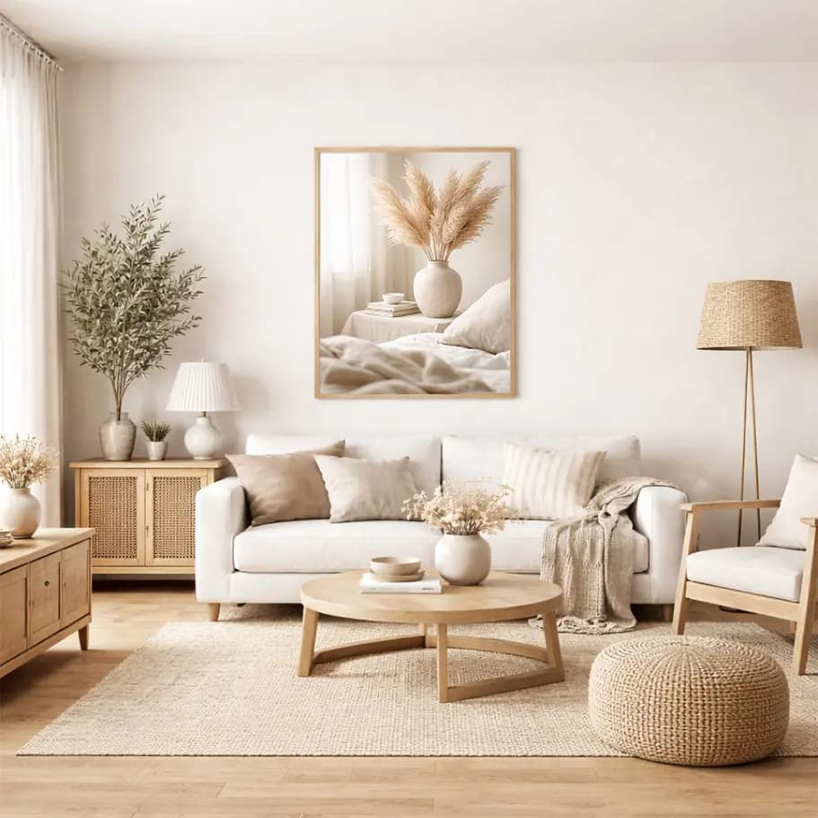 Minimal Boho Pampas Otu Poster