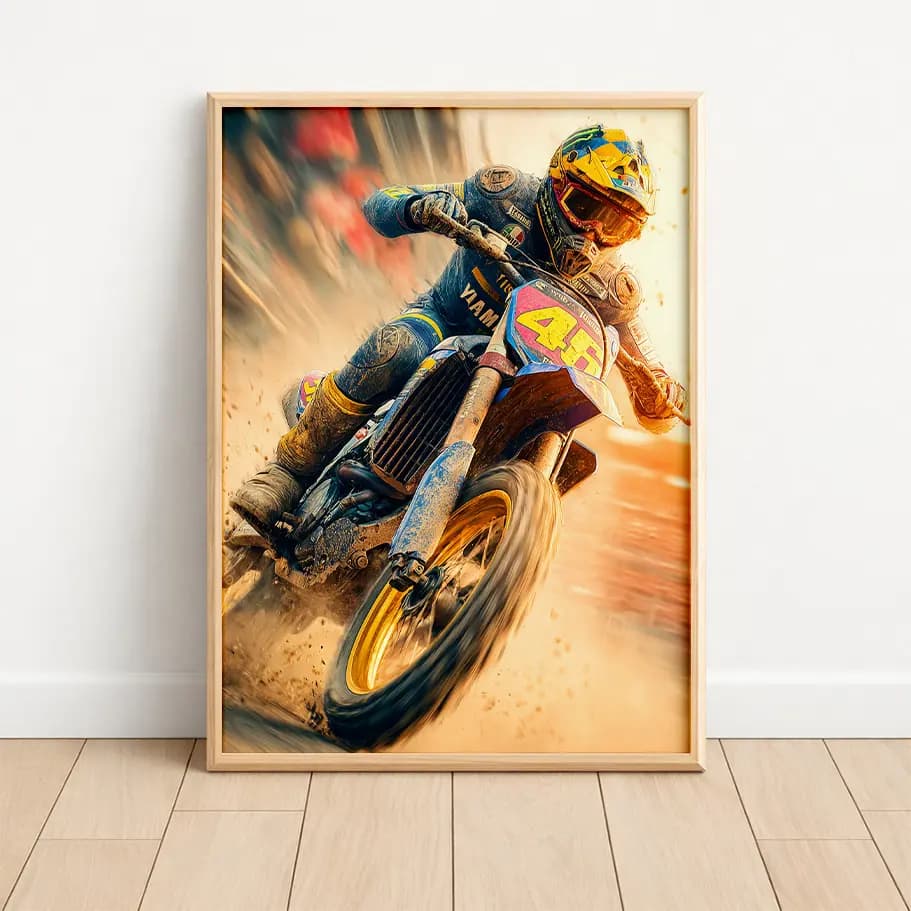 Yamaha Yarış Motoru Posteri