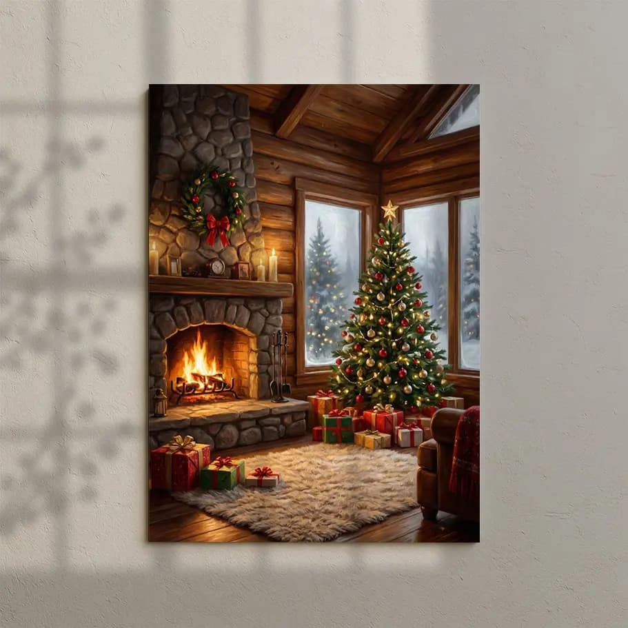 Sıcacık Şömineli Yılbaşı Evi – Noel Ağacı