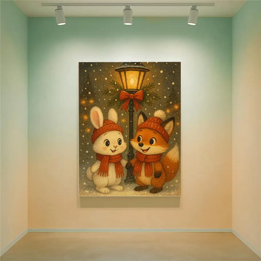 Sevimli Kış Tavşanı ve Tilki Posteri