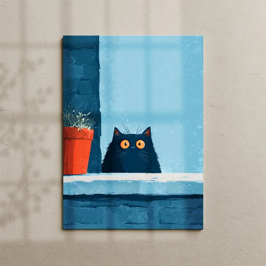 Minimalist Siyah Kedi Posteri 
