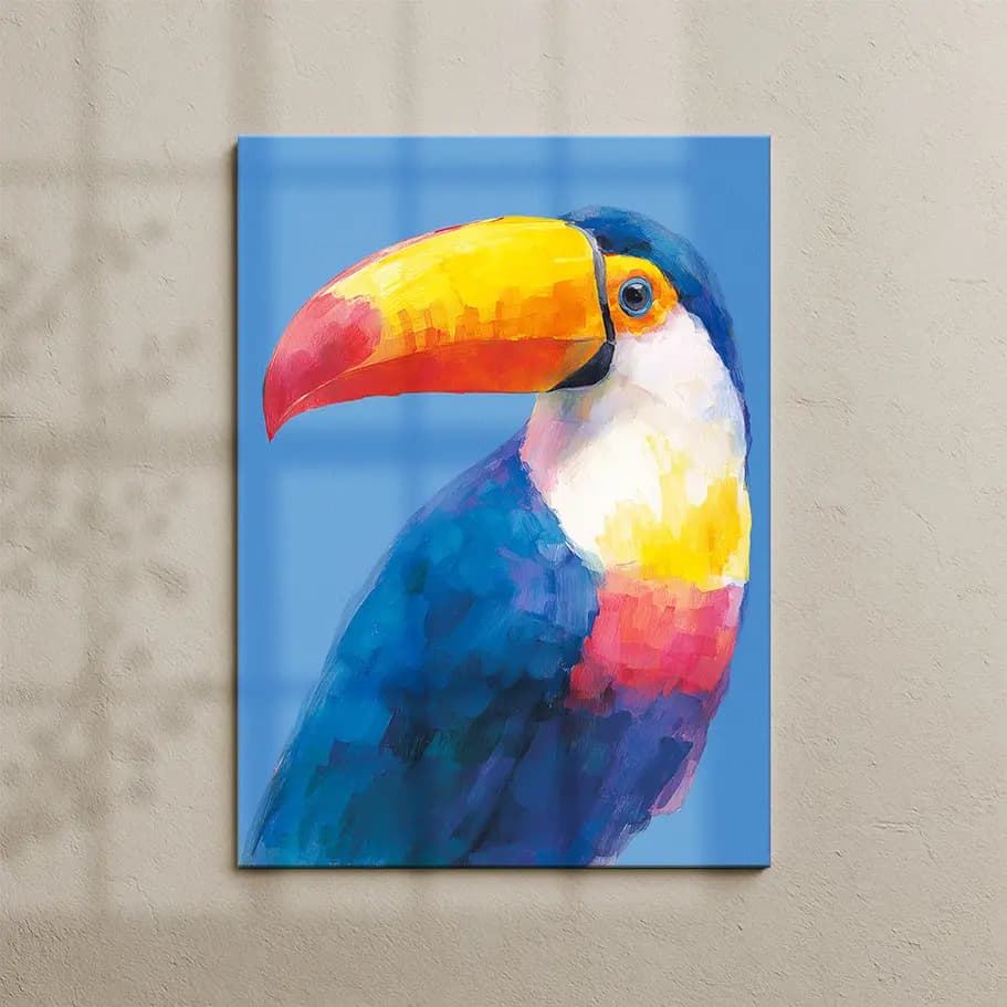 Tukan Kuşu Duvar Tablosu | Tropikal, Renkli Poster Tasarımı