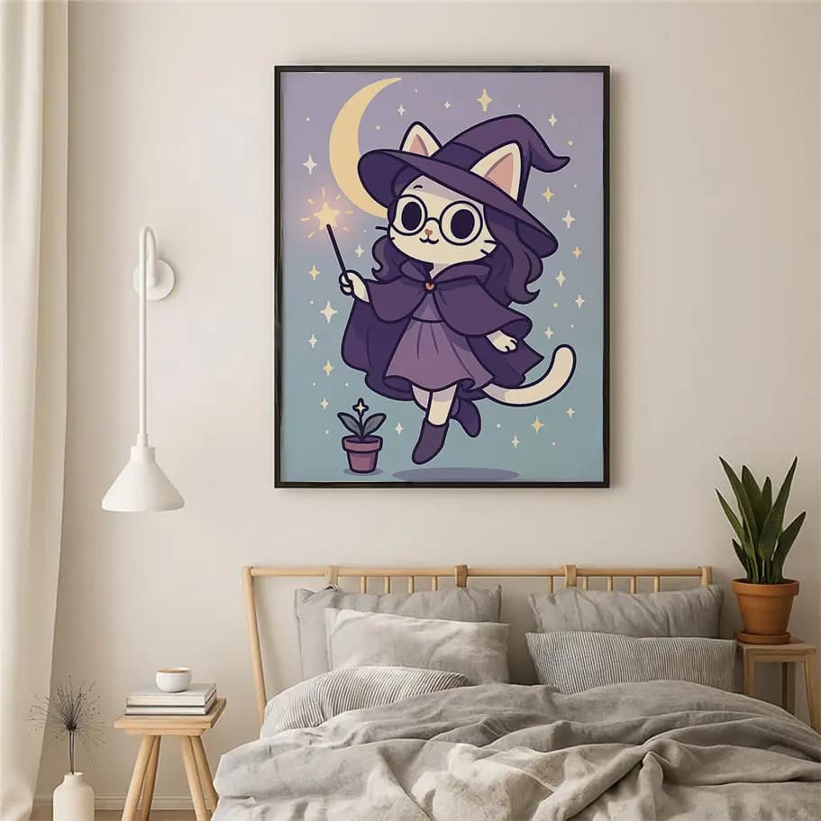 Sevimli Cadı Kedi Posteri