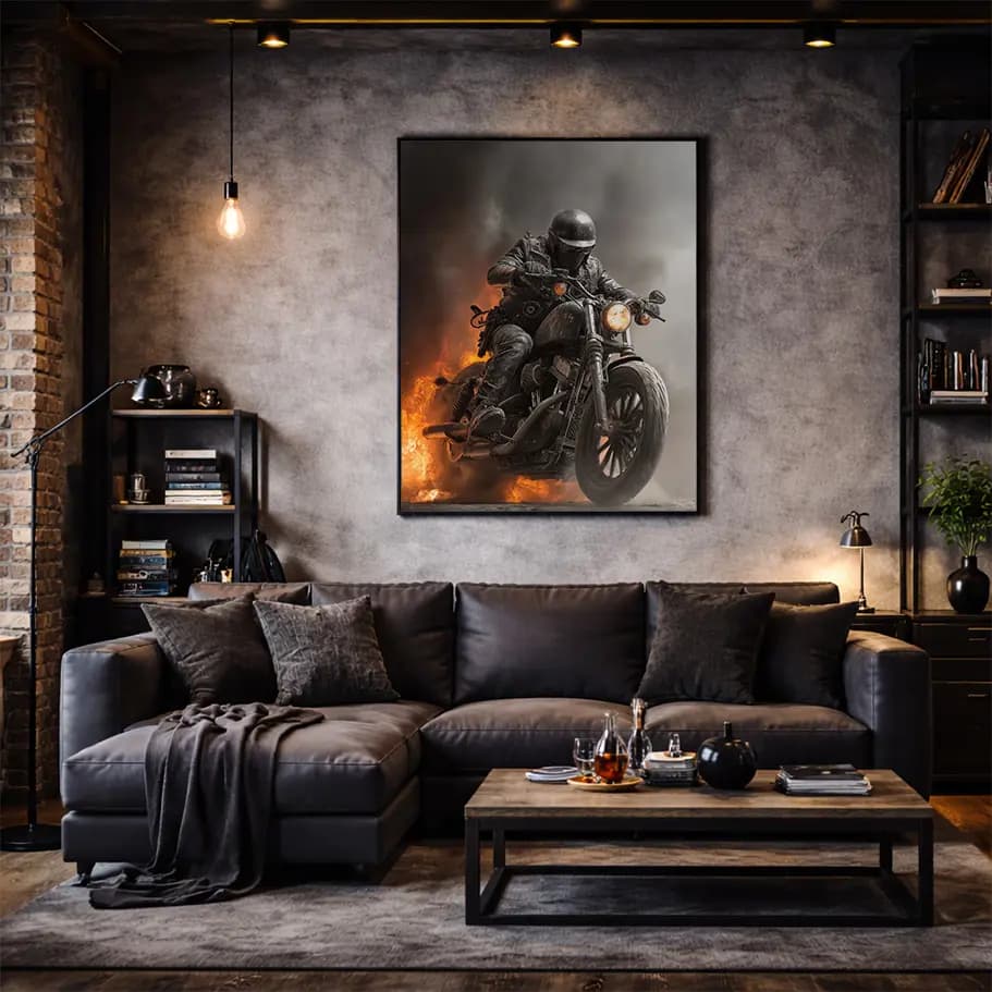 Biker Motosiklet Poster 