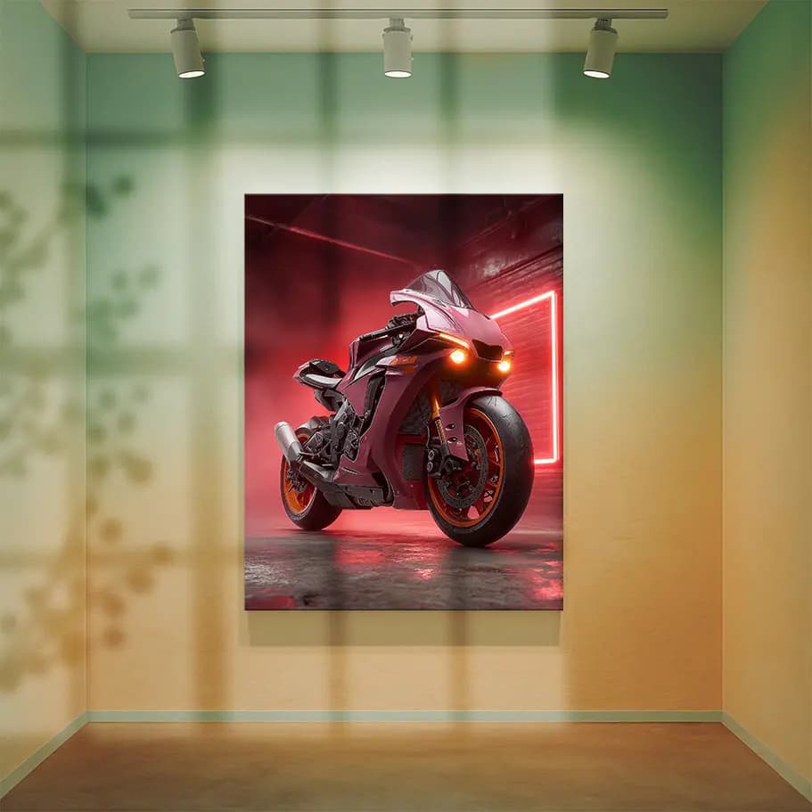 Bordo Spor Motosiklet Posteri