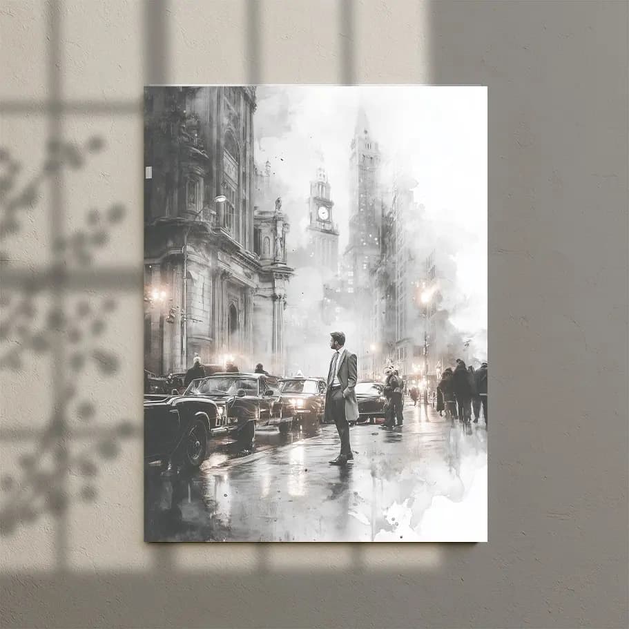 Sisli Sokakta Yalnız Adam Duvar Posteri