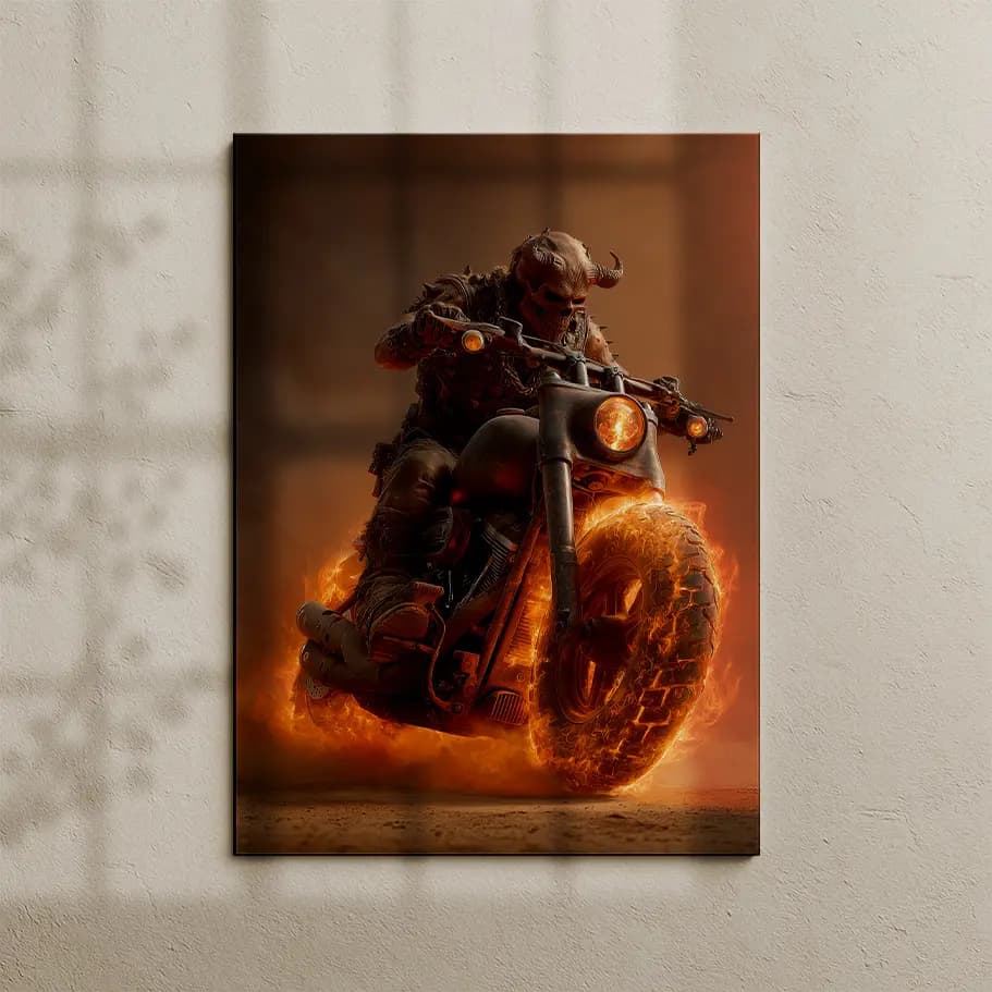 Ateşli Motosiklet ve İblis Biker Posteri
