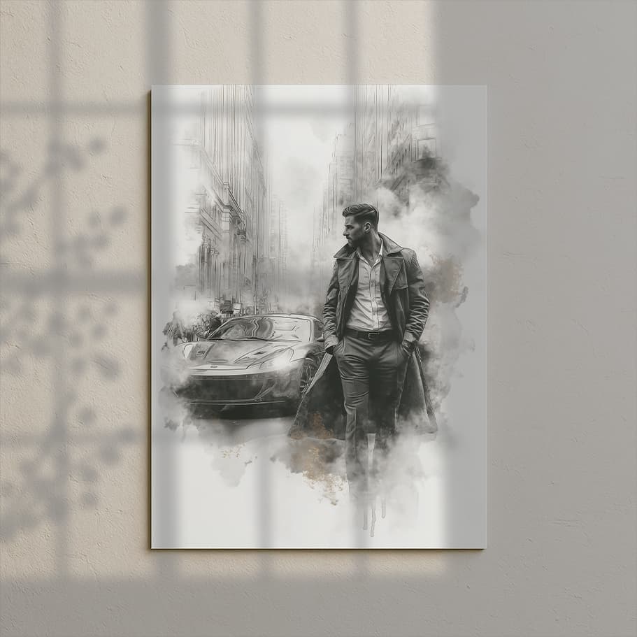 Siya Beyaz Trençkotlu Adam Poster