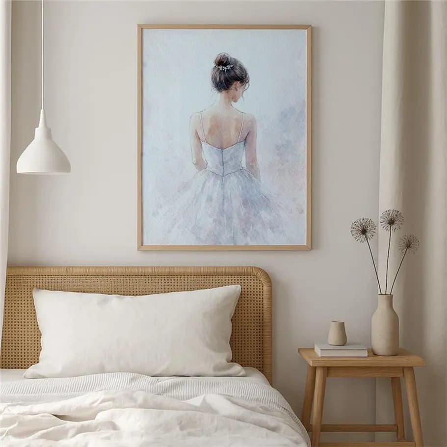 Pastel Sulu Boya Kadın İllüstrasyon Posteri