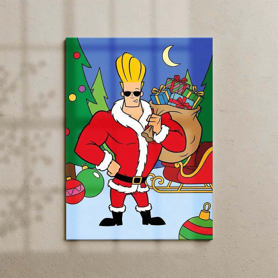 Johnny Bravo Noel Baba Poster – Karikatür Yılbaşı Duvar Posteri