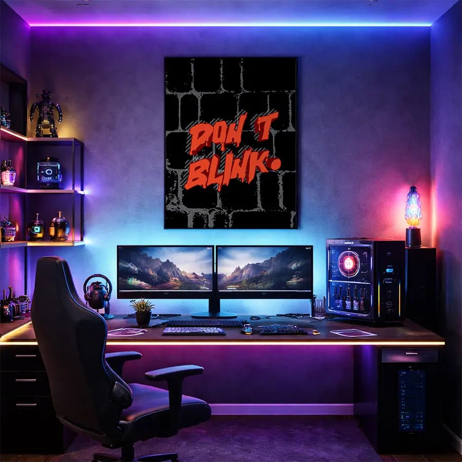 Don’t Blink Kırmızı Siyah Tipografi Poster