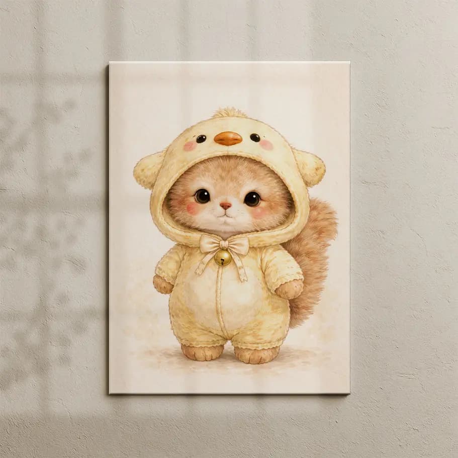 Civciv Kostümlü Sevimli Kedi Posteri