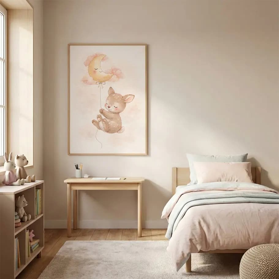 Ay Balonlu Yavru Geyik Poster