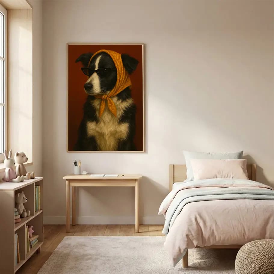 Güneş Gözlüklü Border Collie Poster