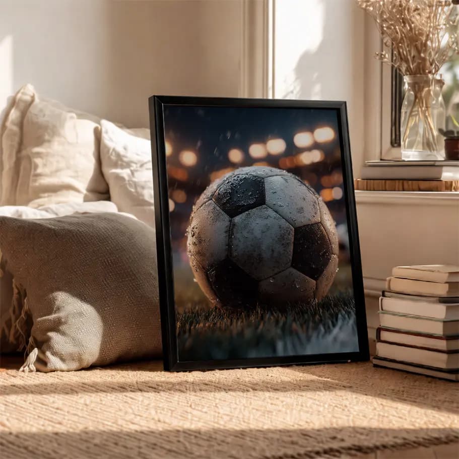 Yağmurlu Futbol Topu Posteri 
