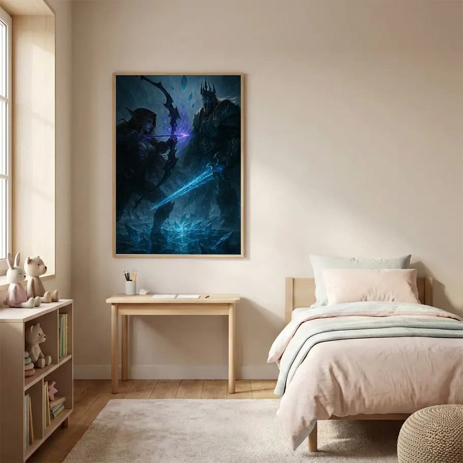 Sylvanas ve Lich King oyun posteri