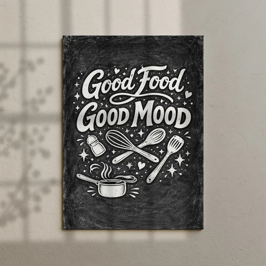 Good Food Good Mood Mutfak Posteri
