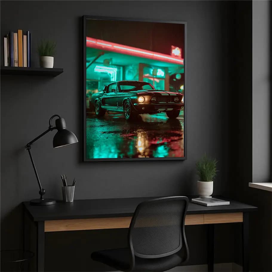 Klasik Mustang Tarzı Araba Posteri