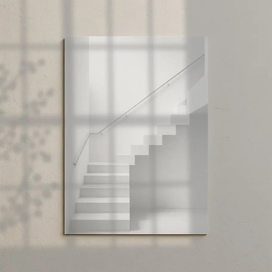 Siyah Beyaz Minimal Merdiven Poster