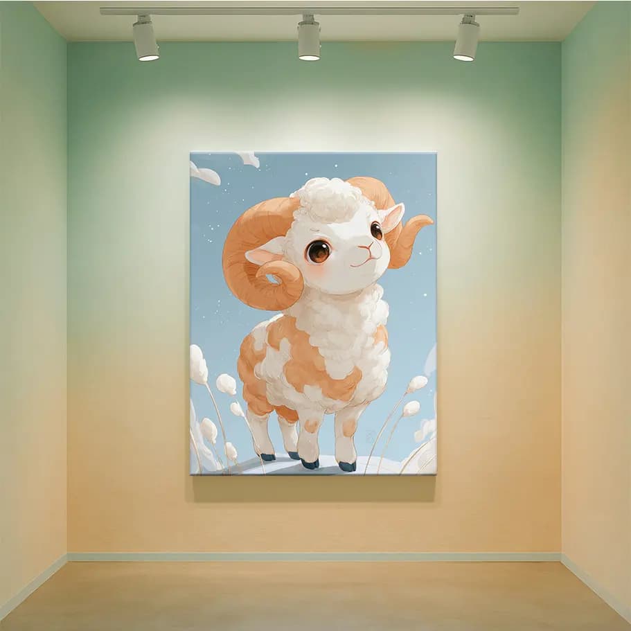 Koç Burcu Duvar Posteri | Minimal & Sevimli Koç Tasarımı