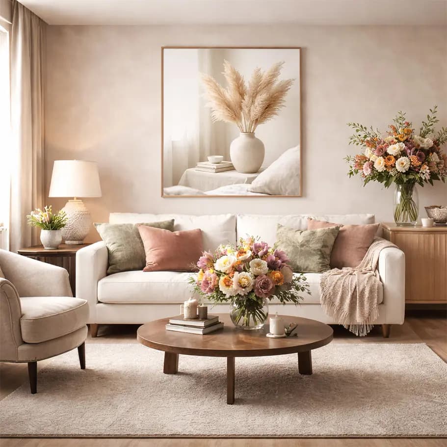 Minimal Boho Pampas Otu Poster