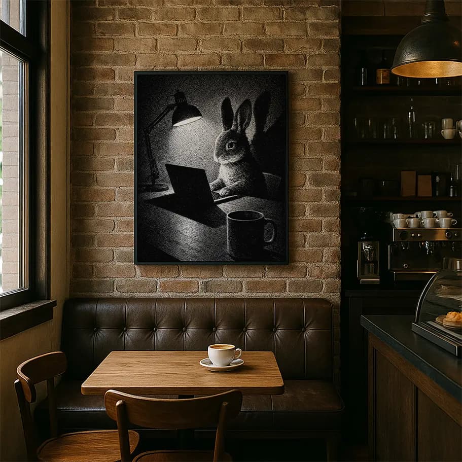 Siyah Beyaz Tavşan Poster