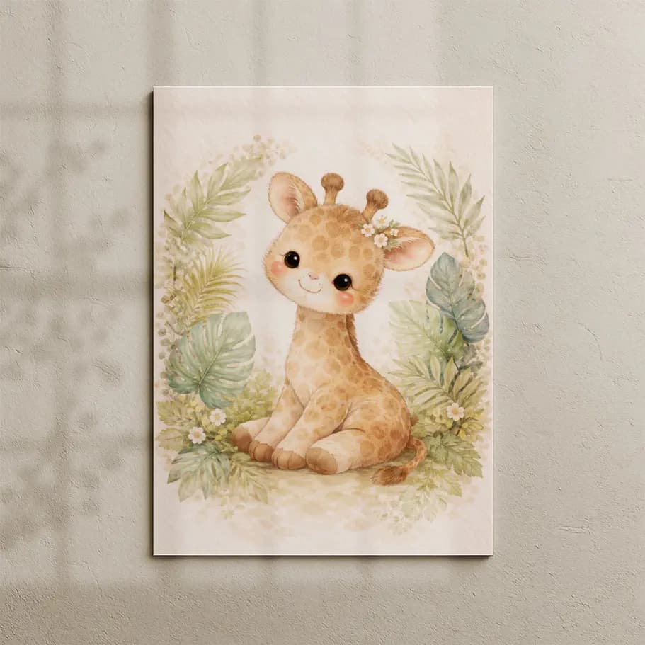 Sevimli Zürafa Bebek Odası Posteri