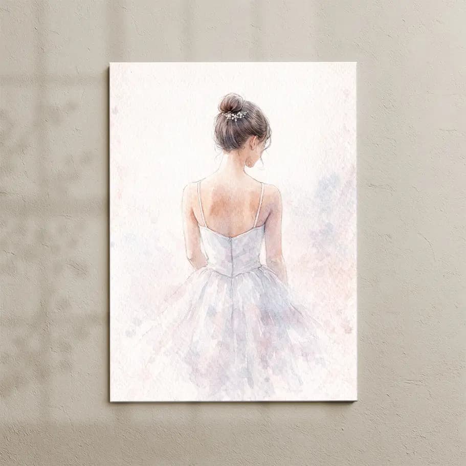 Pastel Sulu Boya Kadın İllüstrasyon Posteri