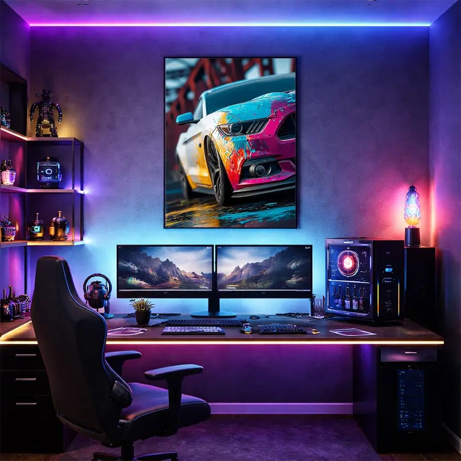 Renkli Spor Otomobil Tablo