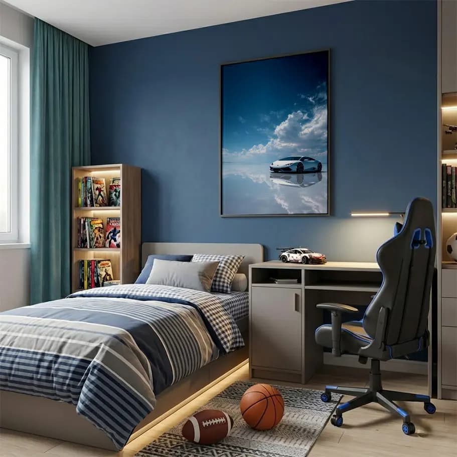 Beyaz Süper Spor Araba Poster