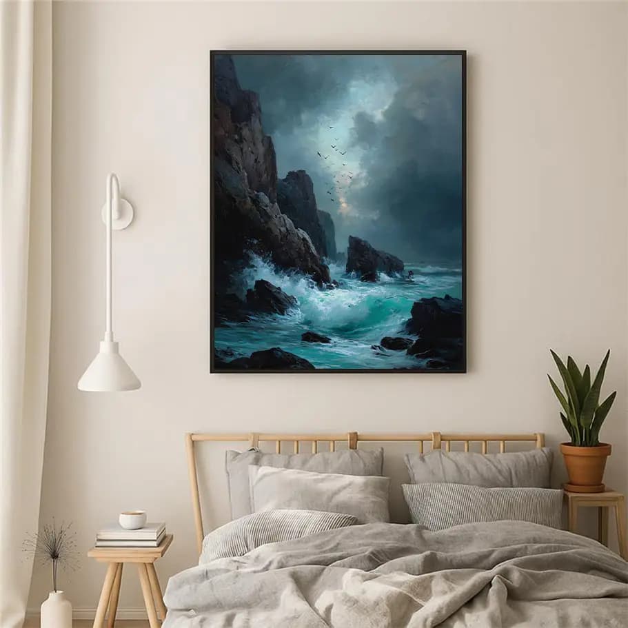 Fırtınalı Deniz Manzarası Poster