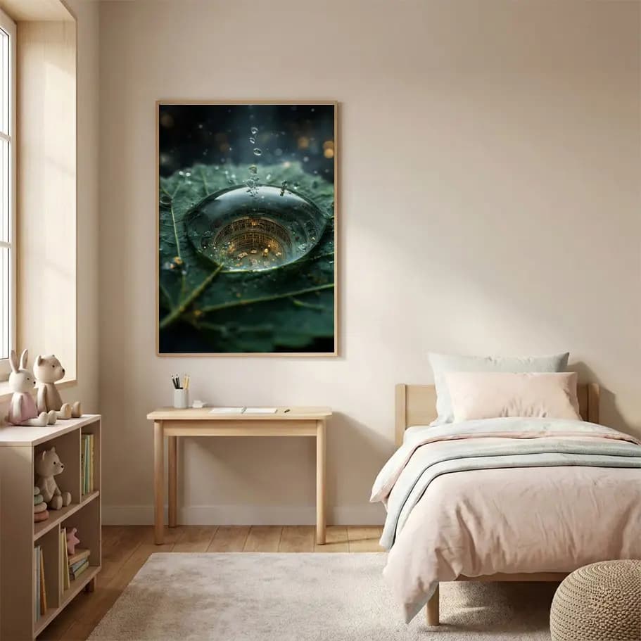 Yaprak Üzerindeki Kütüphane Damlası 