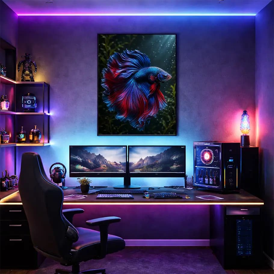 Renkli Beta Balığı Posteri