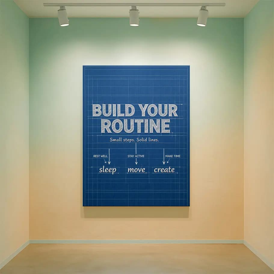 Build Your Routine Motivasyon Posteri