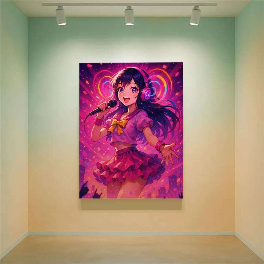 Neon Anime Idol Poster